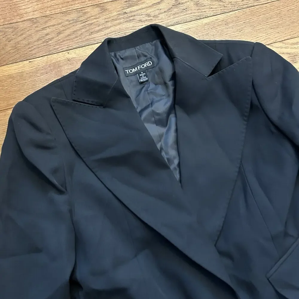 Tom Ford Black Women’s Blazer Single Button Suit Jacket Preppy Event Size 8